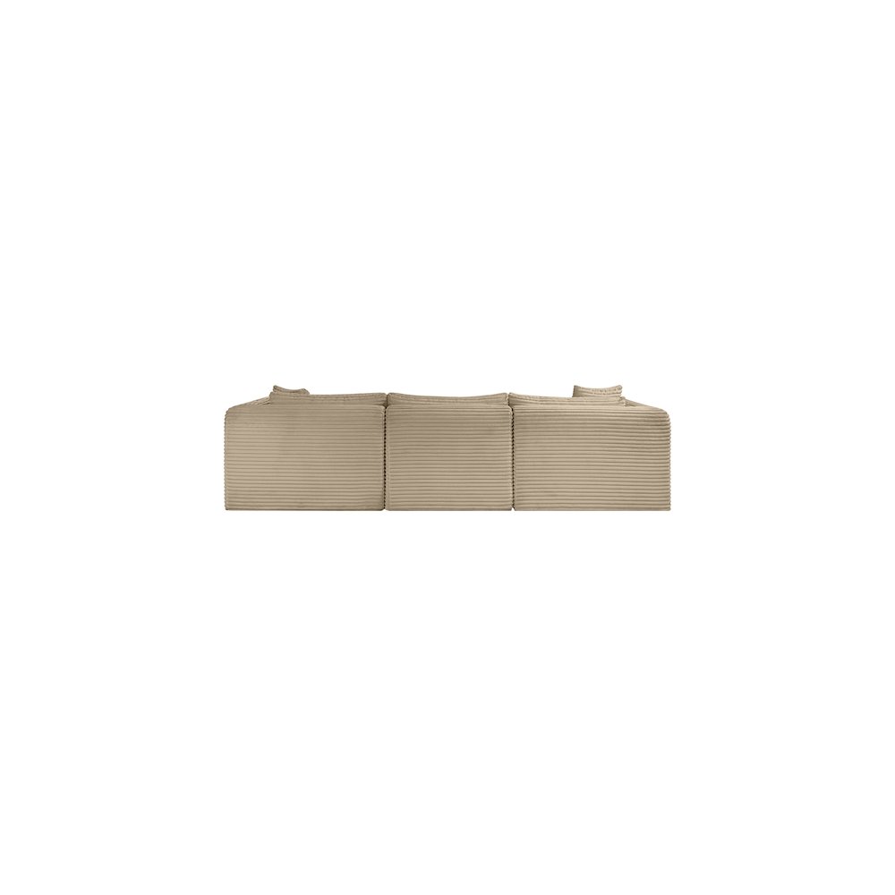 Shaggy Taupe Corduroy Performance Fabric Modular Sectional