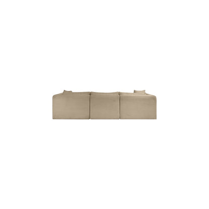 Shaggy Taupe Corduroy Performance Fabric Modular Sectional