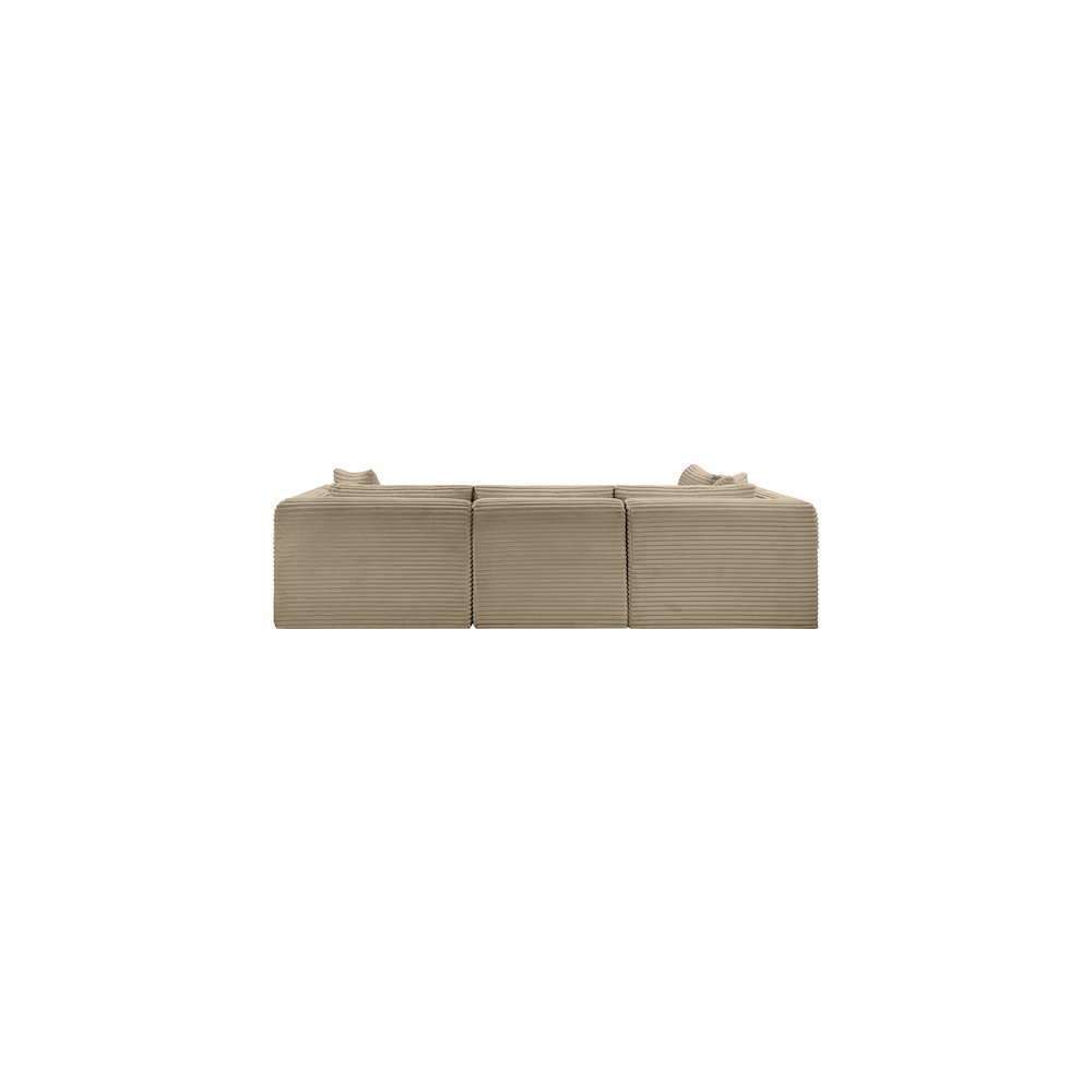 Shaggy Taupe Corduroy Performance Fabric Modular Sectional