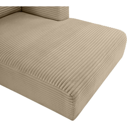 Shaggy Taupe Corduroy Performance Fabric Modular Sectional