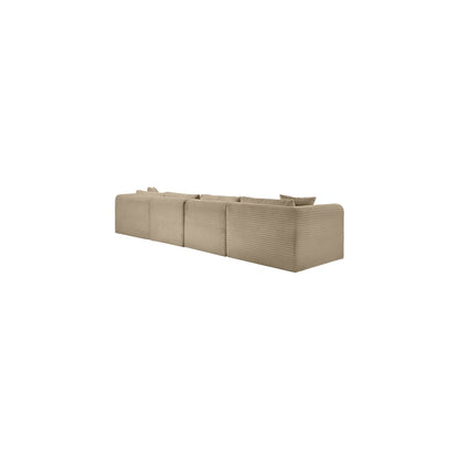 Shaggy Taupe Corduroy Performance Fabric Modular Sectional
