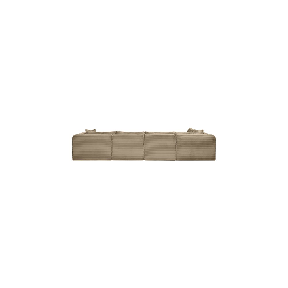 Shaggy Taupe Corduroy Performance Fabric Modular Sectional