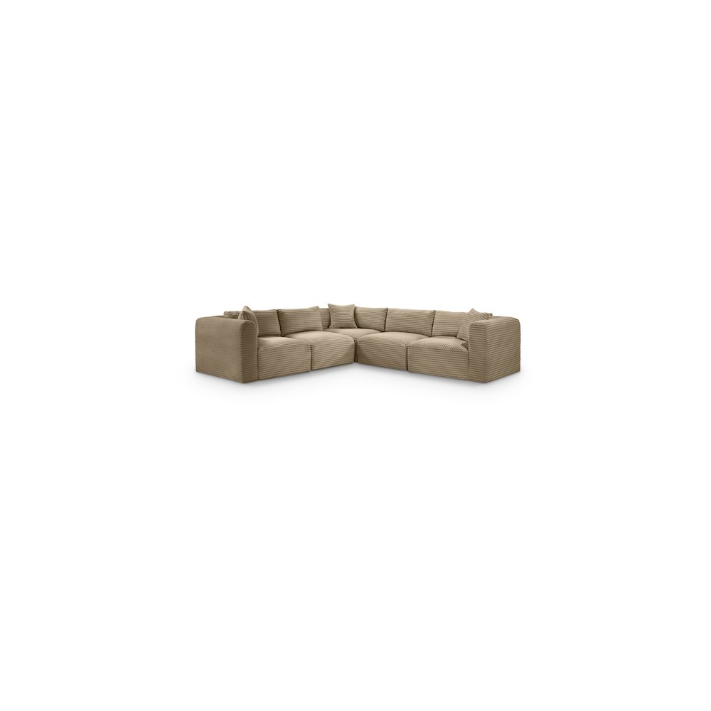 Shaggy Taupe Corduroy Performance Fabric Modular Sectional