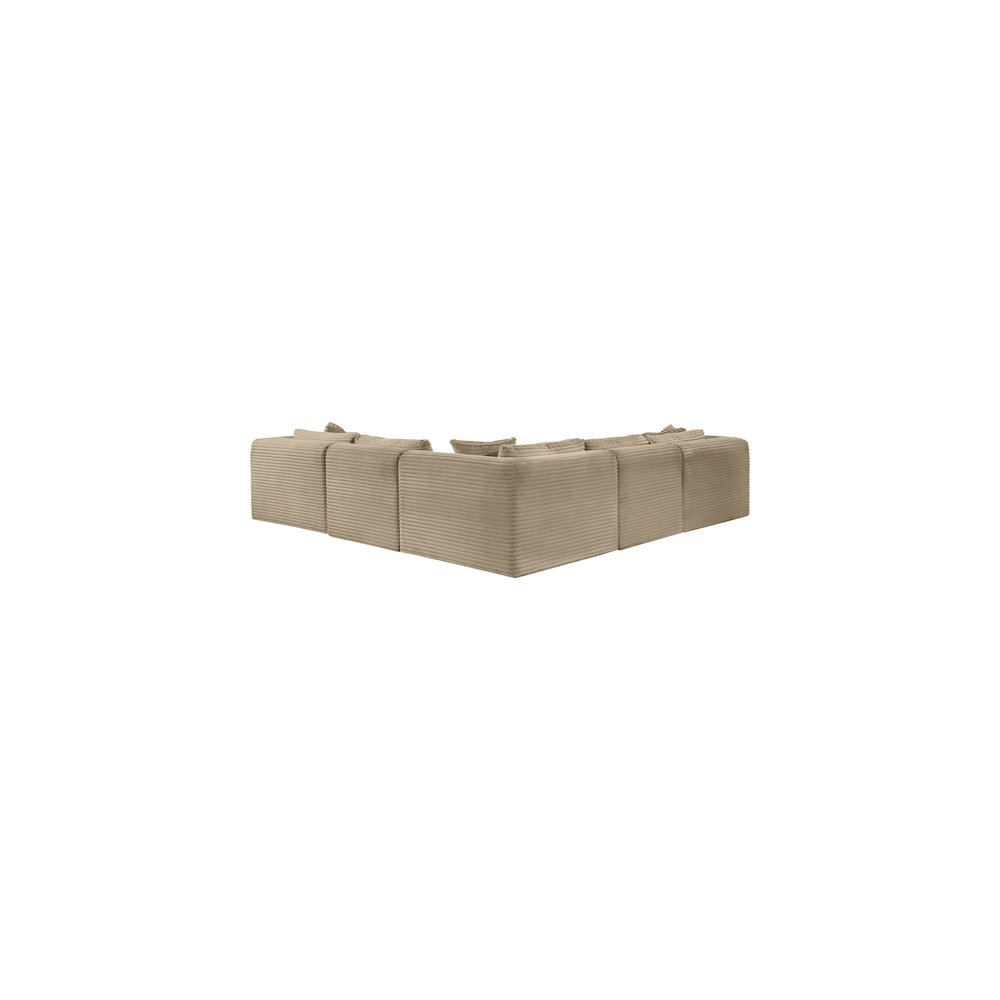 Shaggy Taupe Corduroy Performance Fabric Modular Sectional