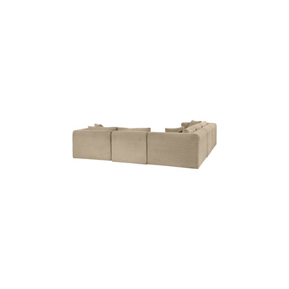 Shaggy Taupe Corduroy Performance Fabric Modular Sectional