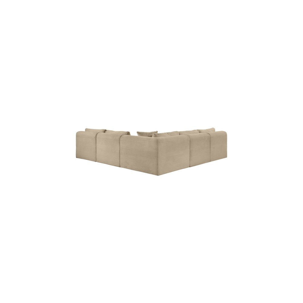 Shaggy Taupe Corduroy Performance Fabric Modular Sectional