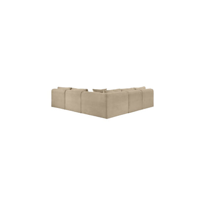 Shaggy Taupe Corduroy Performance Fabric Modular Sectional