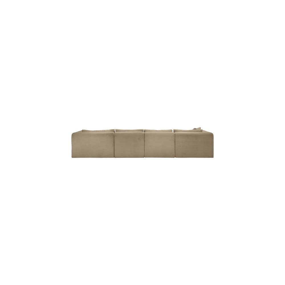 Shaggy Taupe Corduroy Performance Fabric Modular Sectional