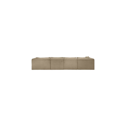 Shaggy Taupe Corduroy Performance Fabric Modular Sectional