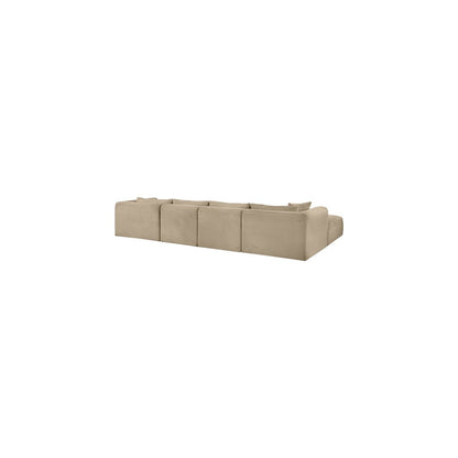 Shaggy Taupe Corduroy Performance Fabric Modular Sectional