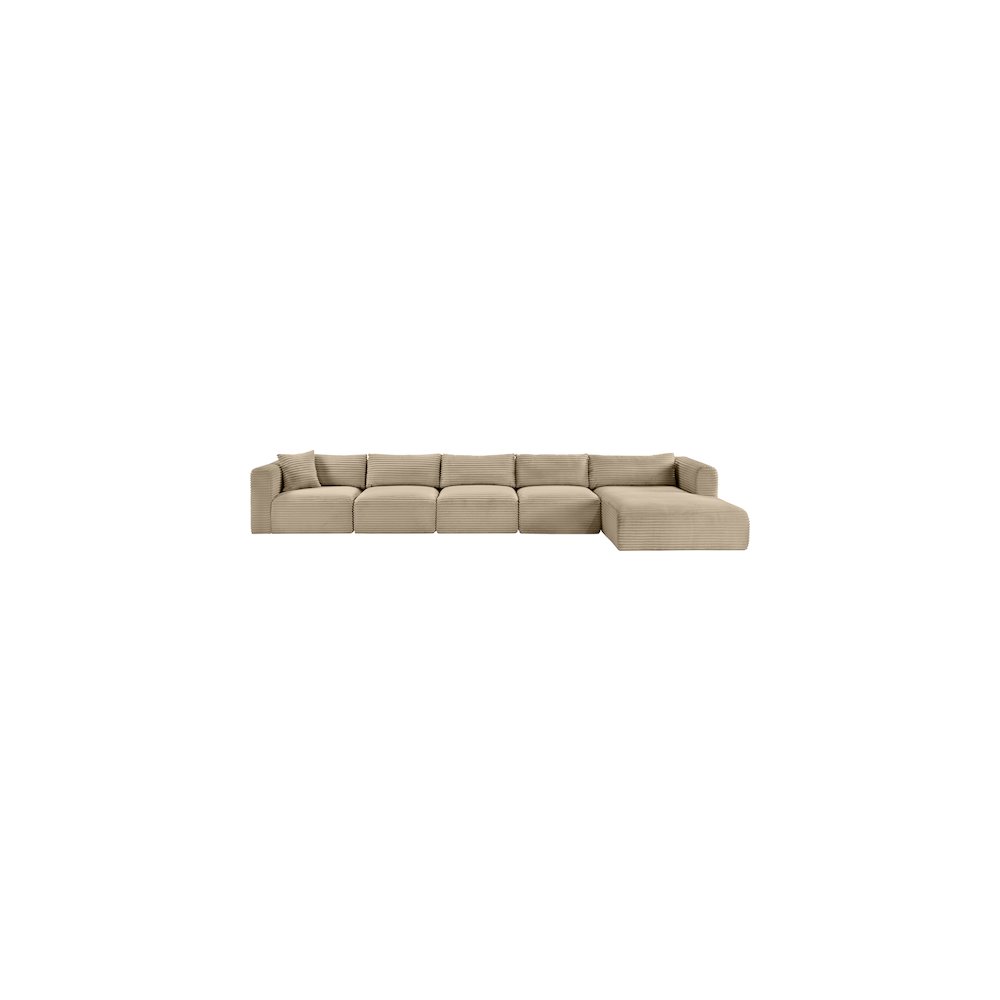 Shaggy Taupe Corduroy Performance Fabric Modular Sectional