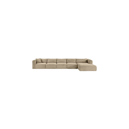 Shaggy Taupe Corduroy Performance Fabric Modular Sectional