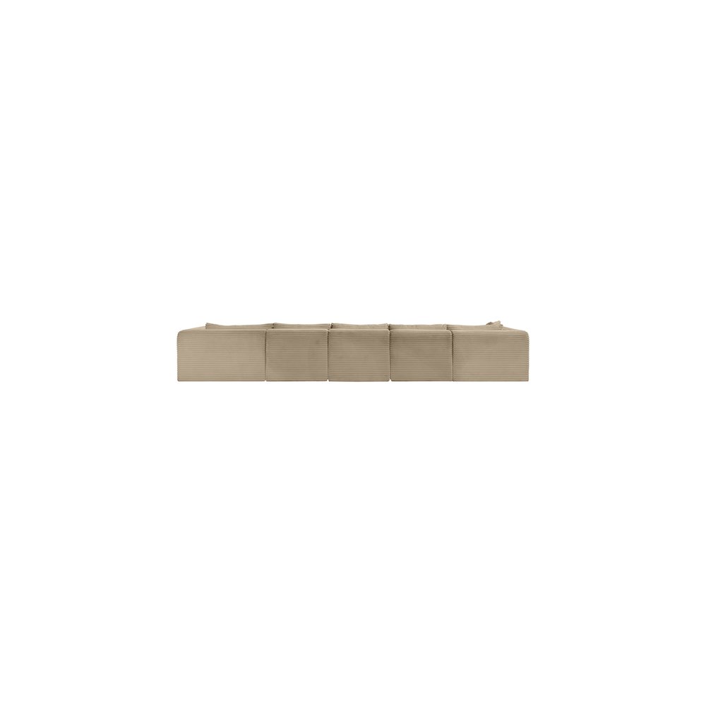 Shaggy Taupe Corduroy Performance Fabric Modular Sectional