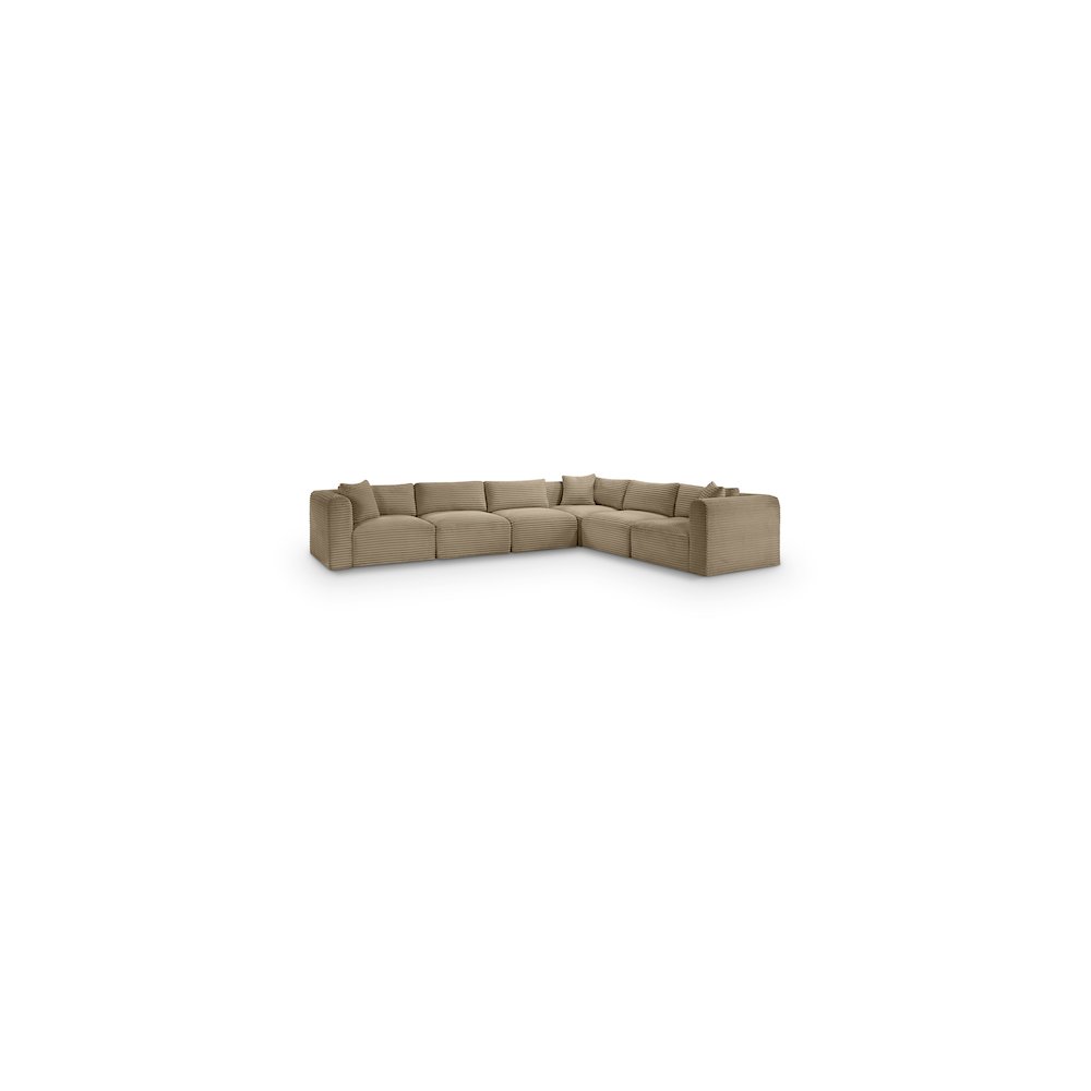 Shaggy Taupe Corduroy Performance Fabric Modular Sectional