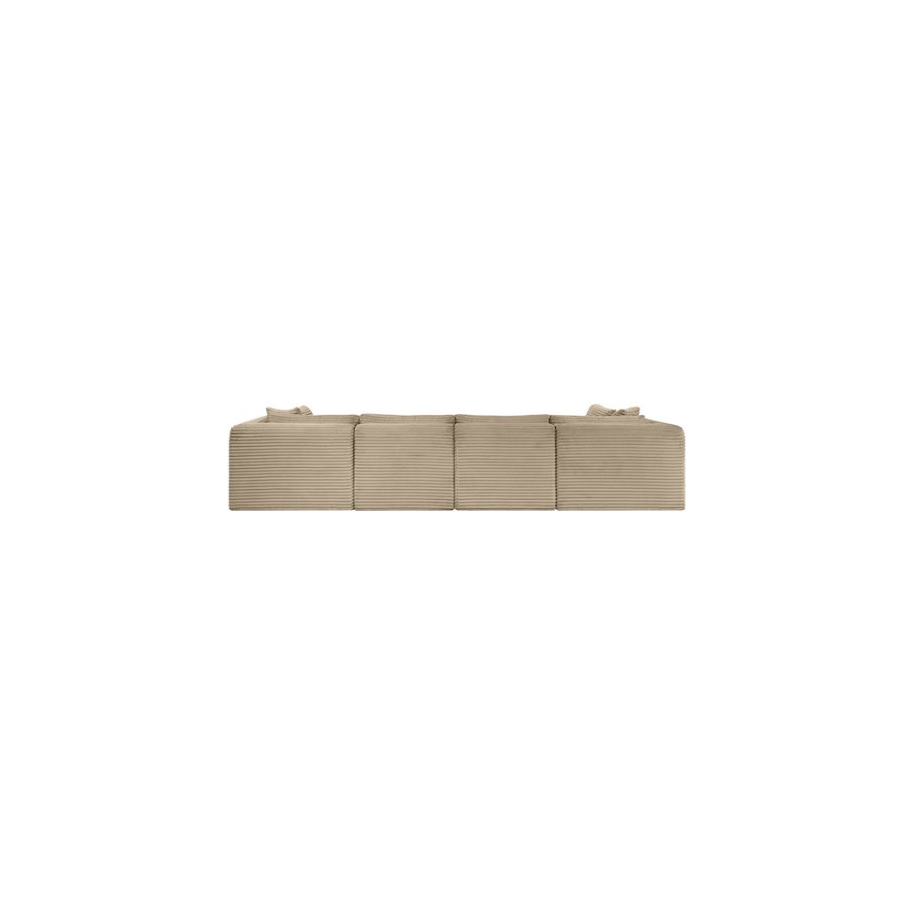 Shaggy Taupe Corduroy Performance Fabric Modular Sectional