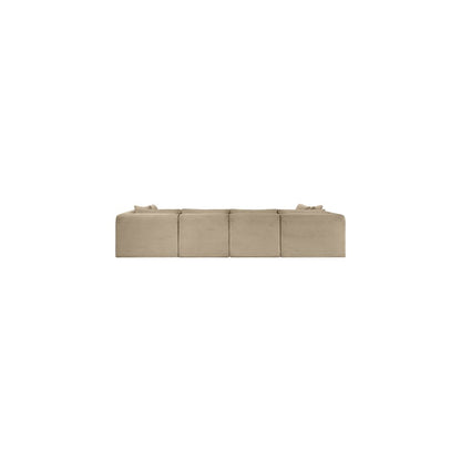 Shaggy Taupe Corduroy Performance Fabric Modular Sectional