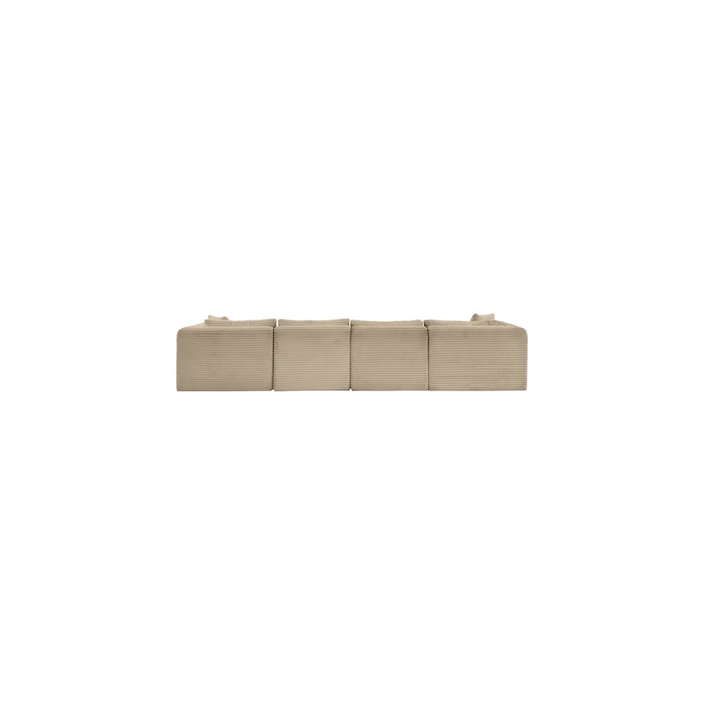 Shaggy Taupe Corduroy Performance Fabric Modular Sectional