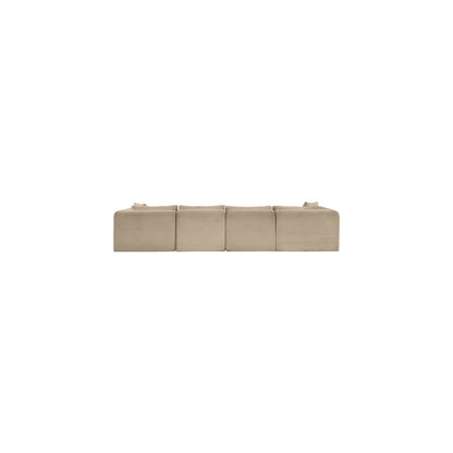 Shaggy Taupe Corduroy Performance Fabric Modular Sectional