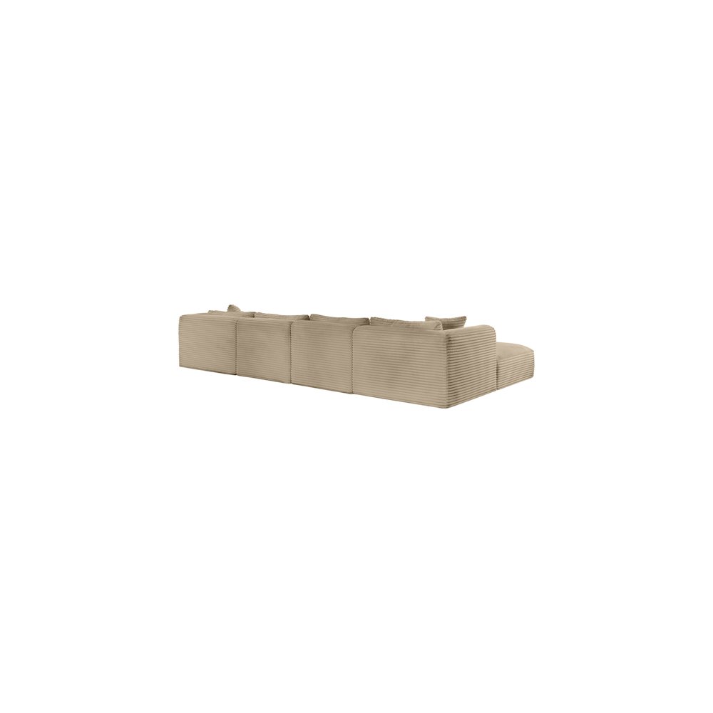 Shaggy Taupe Corduroy Performance Fabric Modular Sectional