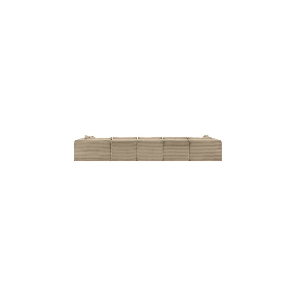Shaggy Taupe Corduroy Performance Fabric Modular Sectional