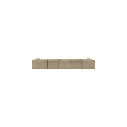 Shaggy Taupe Corduroy Performance Fabric Modular Sectional