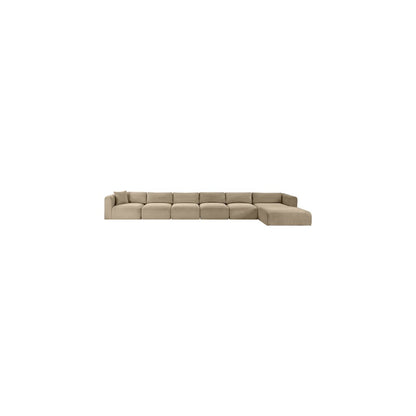 Shaggy Taupe Corduroy Performance Fabric Modular Sectional