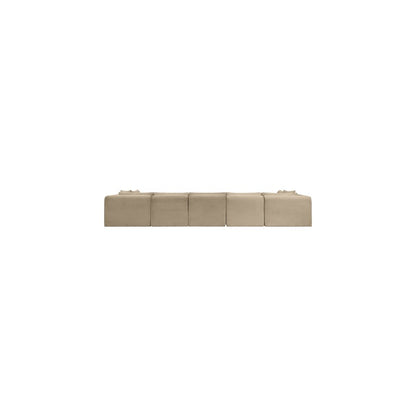 Shaggy Taupe Corduroy Performance Fabric Modular Sectional