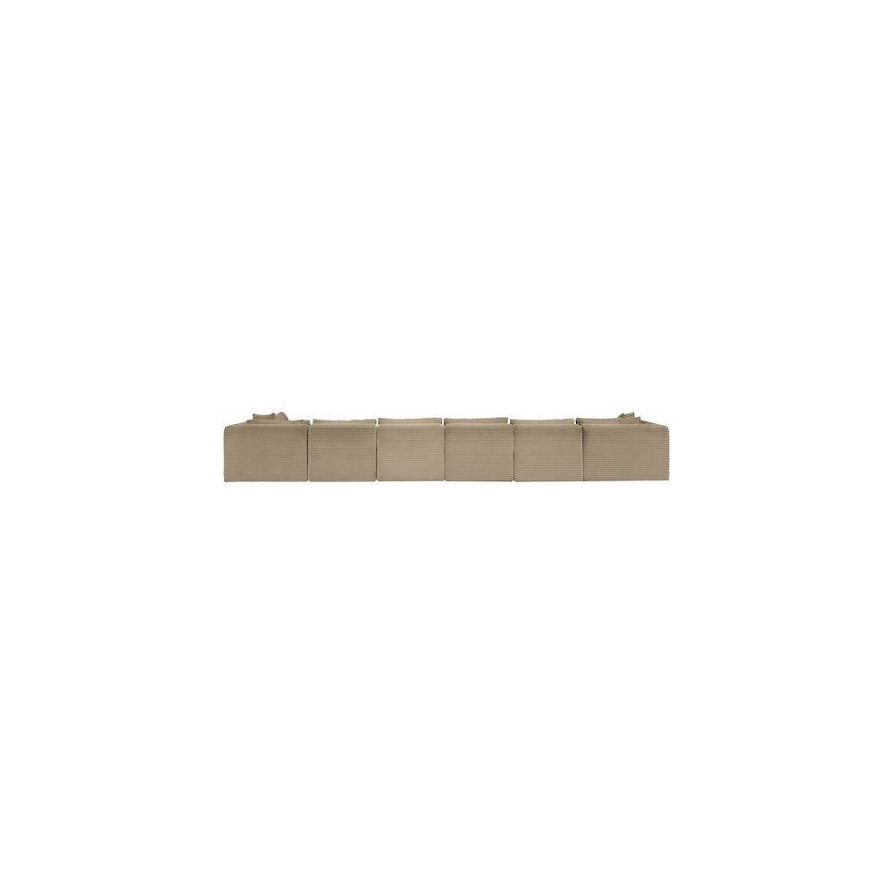 Shaggy Taupe Corduroy Performance Fabric Modular Sectional