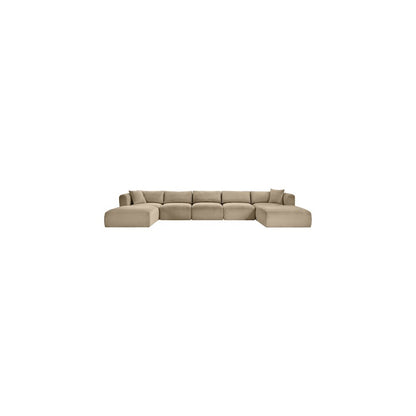 Shaggy Taupe Corduroy Performance Fabric Modular Sectional