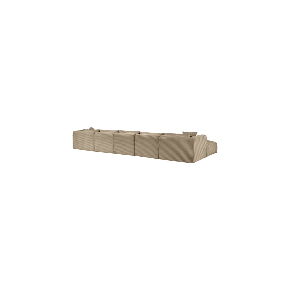 Shaggy Taupe Corduroy Performance Fabric Modular Sectional
