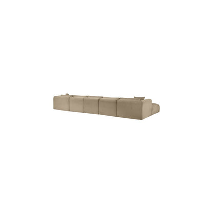 Shaggy Taupe Corduroy Performance Fabric Modular Sectional