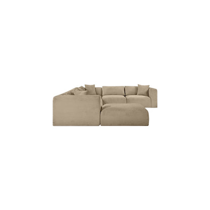 Shaggy Taupe Corduroy Performance Fabric Modular Sectional