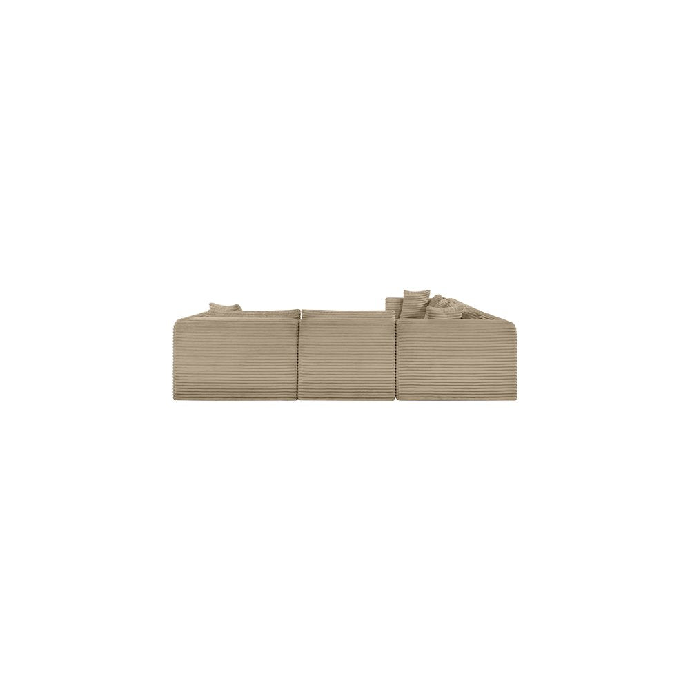 Shaggy Taupe Corduroy Performance Fabric Modular Sectional