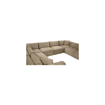 Shaggy Taupe Corduroy Performance Fabric Modular Sectional