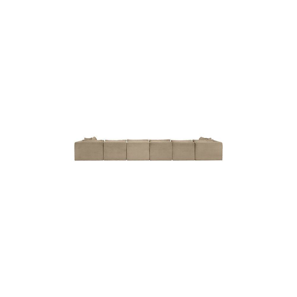 Shaggy Taupe Corduroy Performance Fabric Modular Sectional