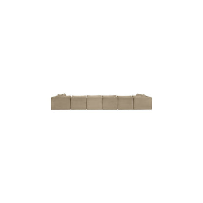 Shaggy Taupe Corduroy Performance Fabric Modular Sectional