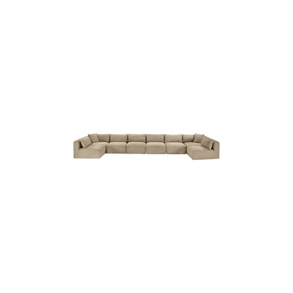 Shaggy Taupe Corduroy Performance Fabric Modular Sectional