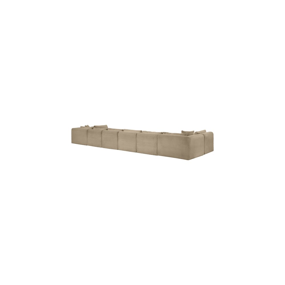 Shaggy Taupe Corduroy Performance Fabric Modular Sectional