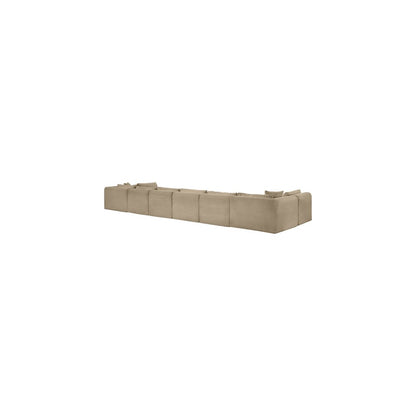 Shaggy Taupe Corduroy Performance Fabric Modular Sectional