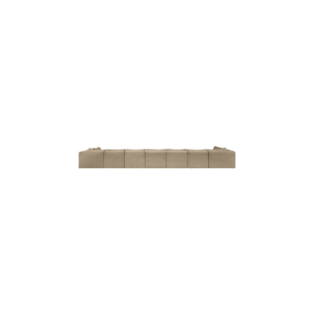 Shaggy Taupe Corduroy Performance Fabric Modular Sectional