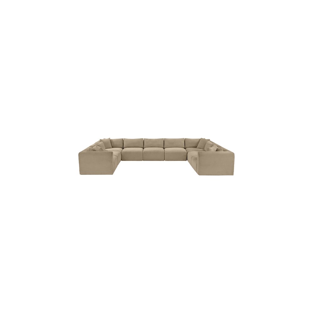 Shaggy Taupe Corduroy Performance Fabric Modular Sectional
