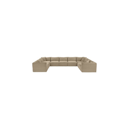Shaggy Taupe Corduroy Performance Fabric Modular Sectional