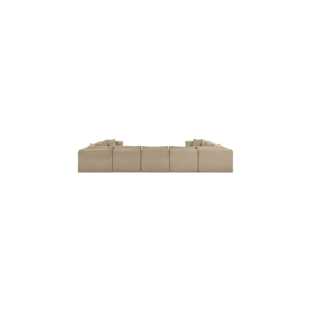 Shaggy Taupe Corduroy Performance Fabric Modular Sectional
