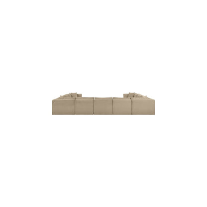 Shaggy Taupe Corduroy Performance Fabric Modular Sectional
