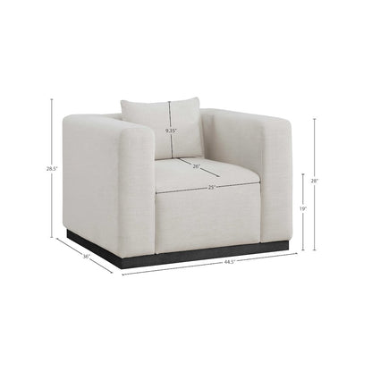 Alfie Beige Linen Textured Fabic Chair