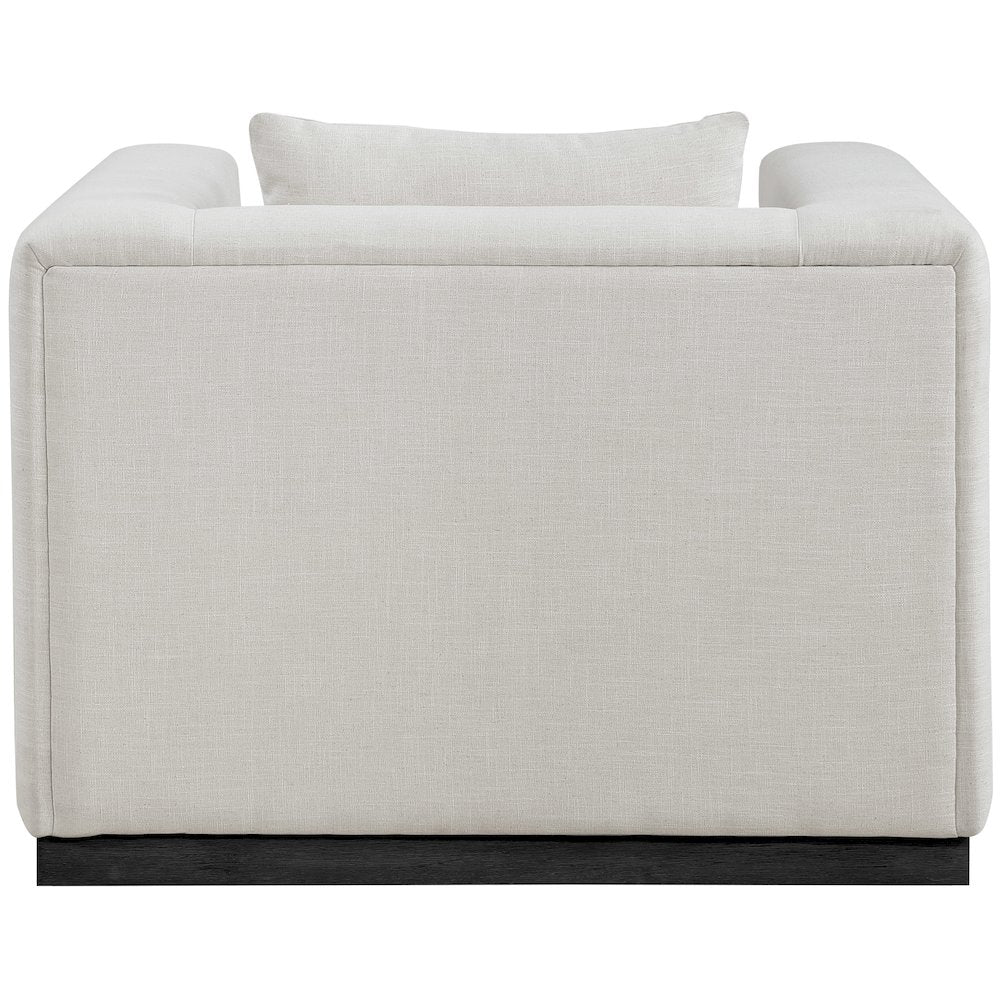 Alfie Beige Linen Textured Fabic Chair
