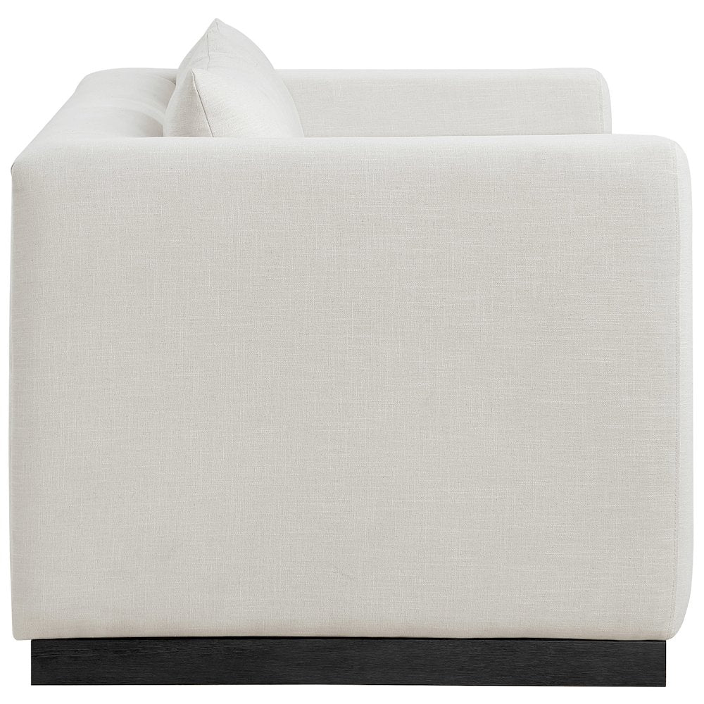 Alfie Beige Linen Textured Fabic Loveseat