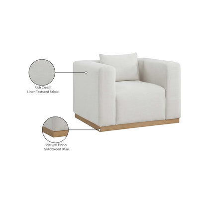 Alfie Cream Linen Textured Fabic Chair