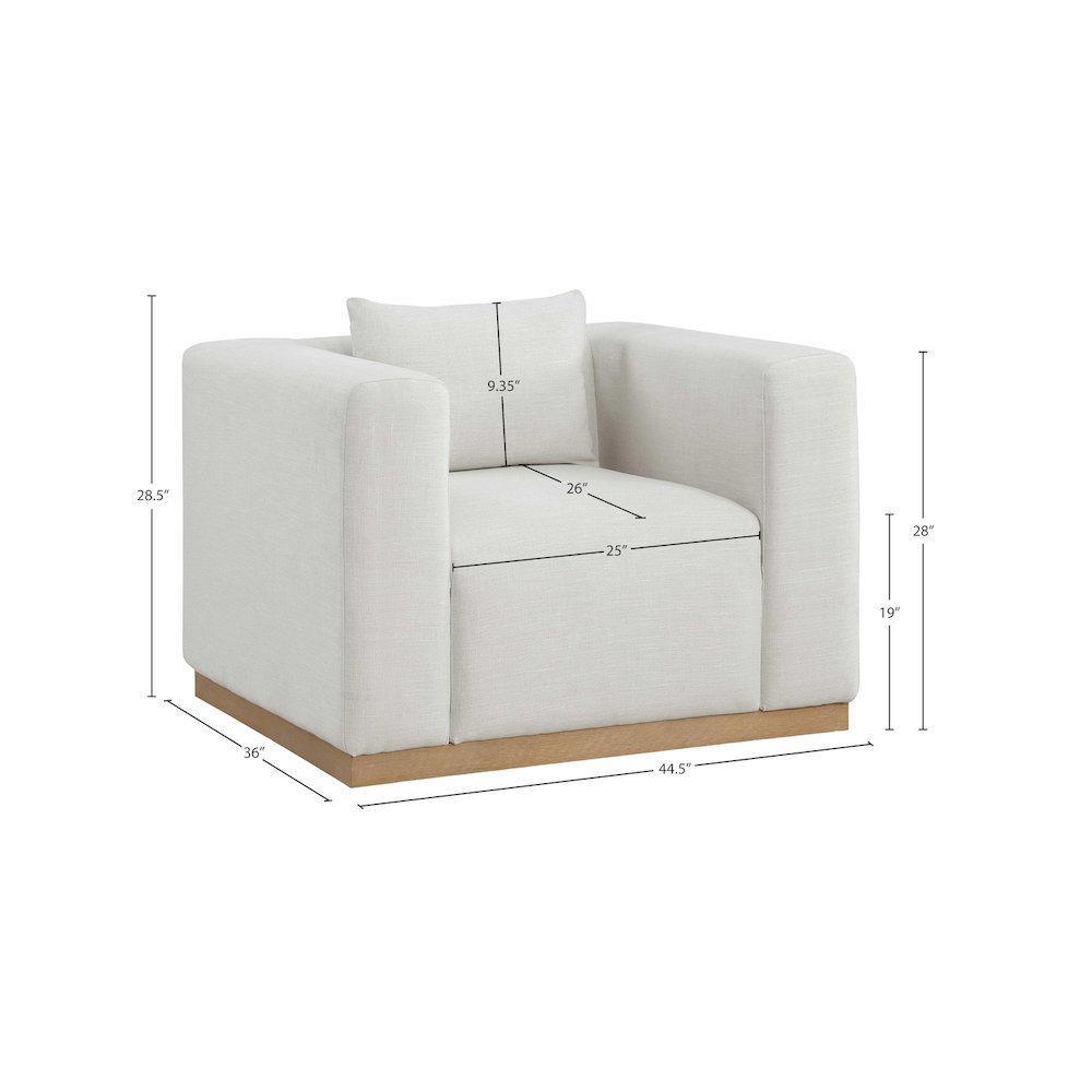 Alfie Cream Linen Textured Fabic Chair