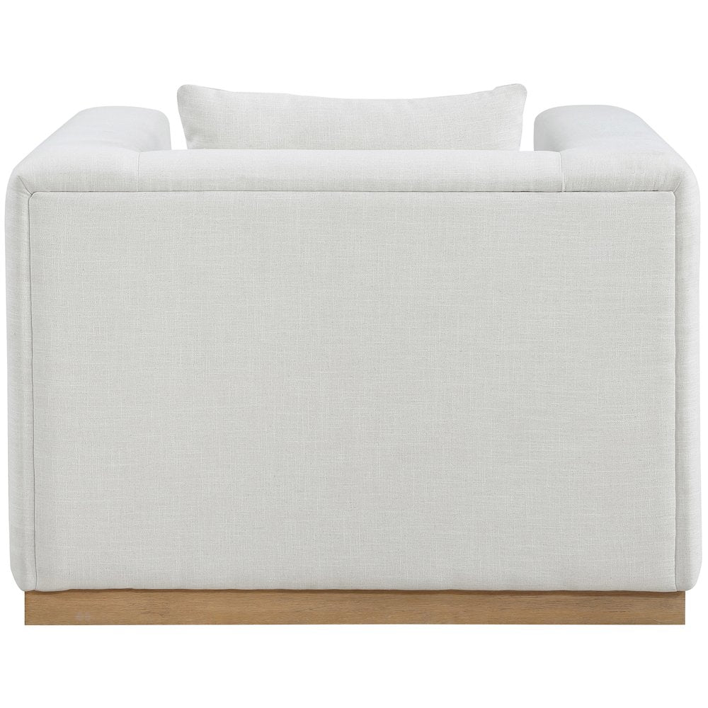 Alfie Cream Linen Textured Fabic Chair